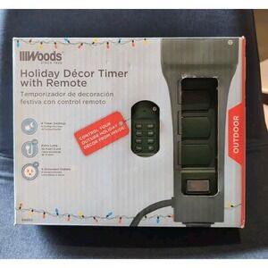 WOODS Outdoor Holiday Décor Timer With 100 foot Remote, 6 timer settings